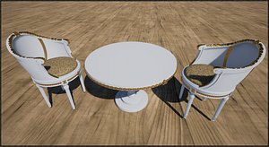 3d chairs desk 3 model