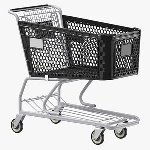 Plastic Shopping Cart 02 Black