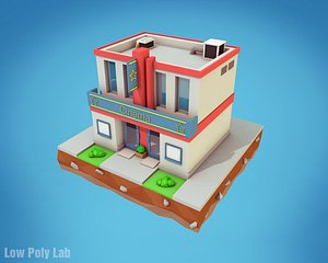 Cartoon Cinema Low Poly