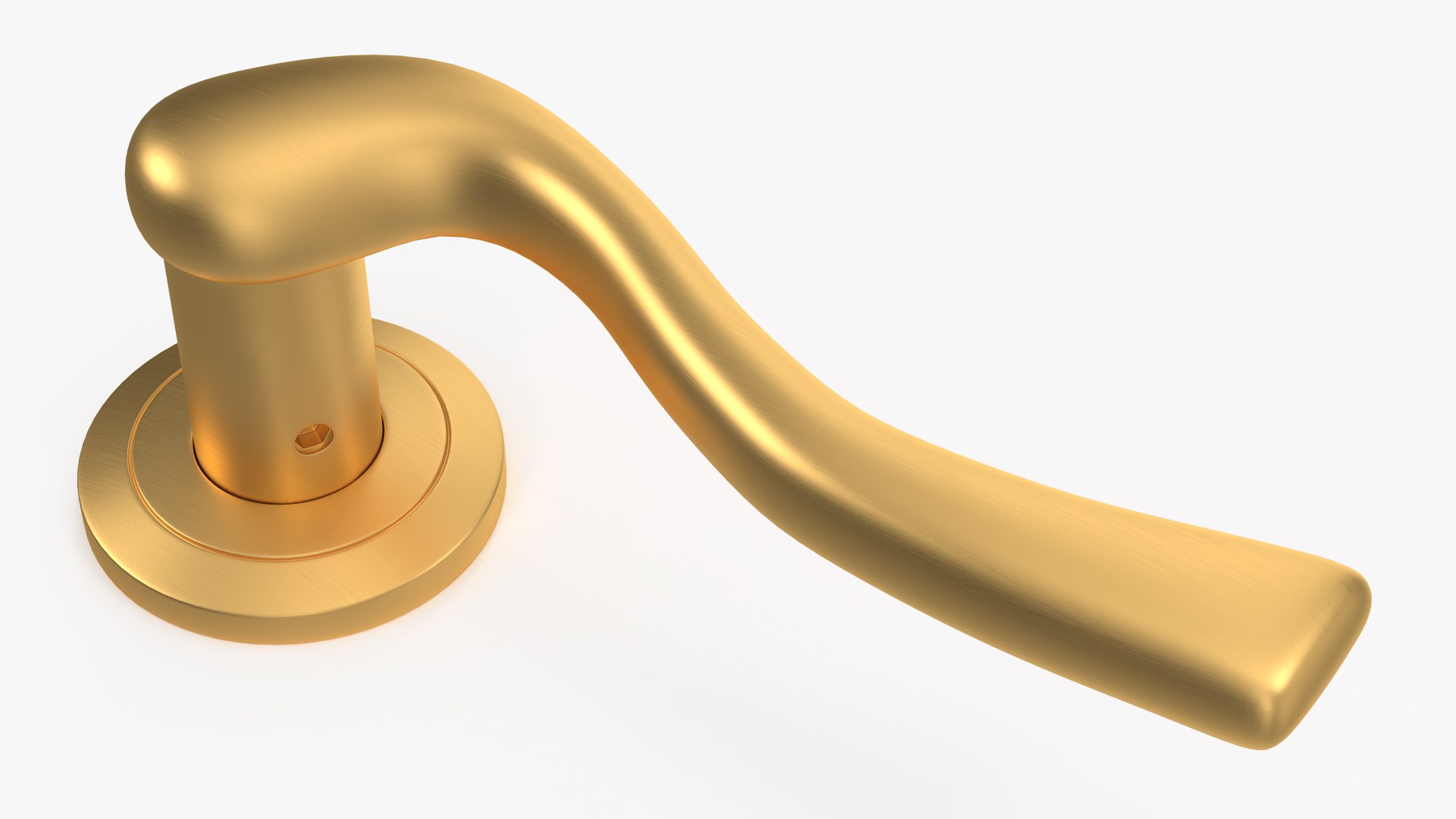 Gold Classic Style Door Handles 3D model preview