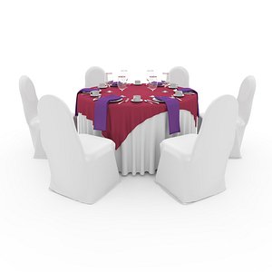 Banquet Table and Chair 38 3D