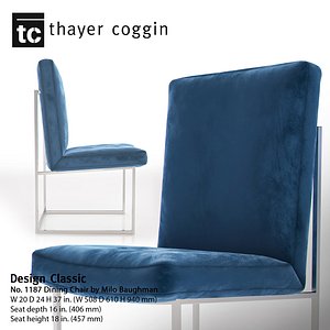 Design Classic 1187 Dining Chair by Milo Baughman