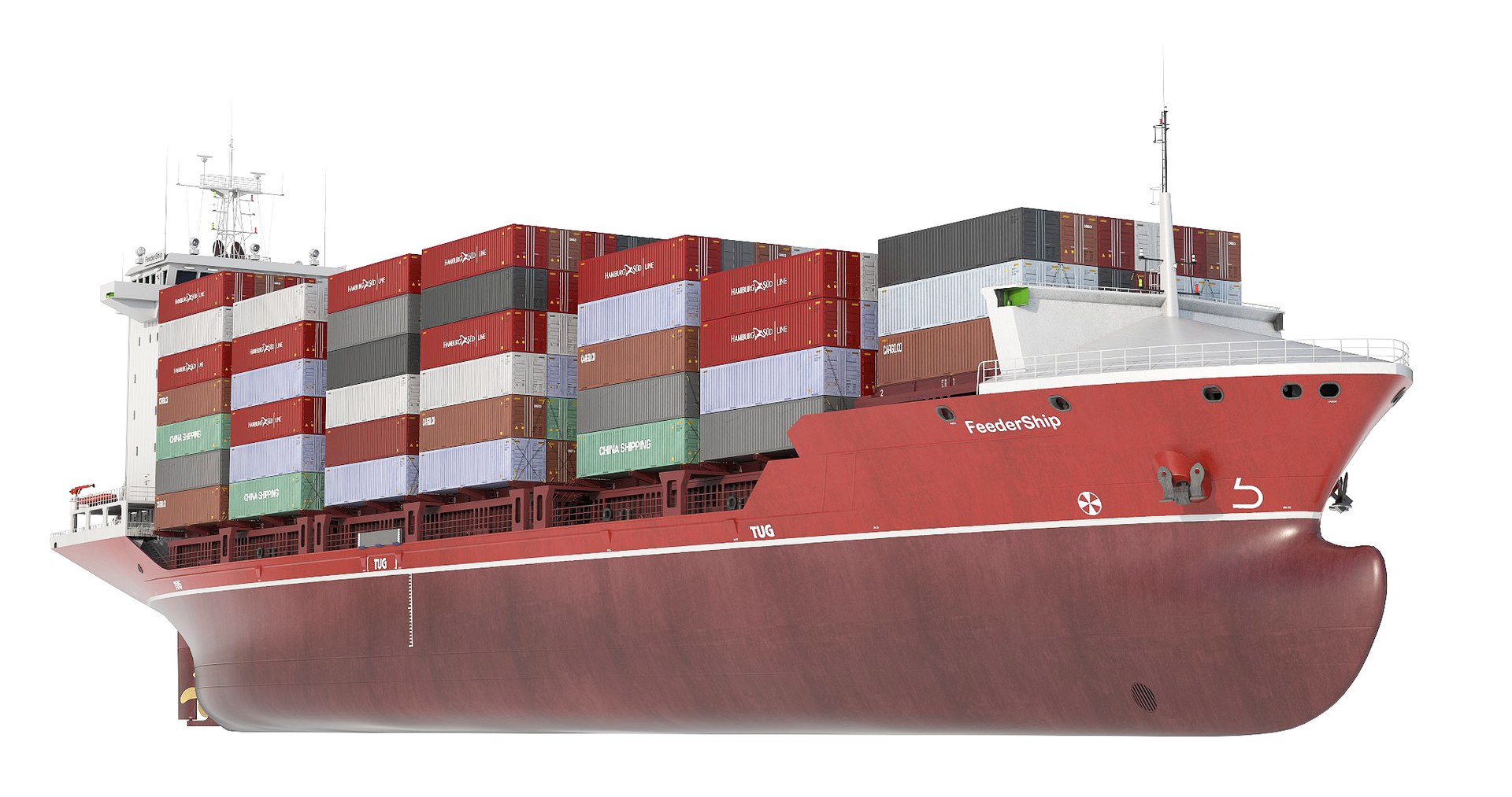 3D Model Container Feeder 800 Red - TurboSquid 2282490