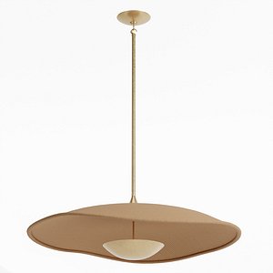 Gold and Rattan Pythia Modern Pendant 3D