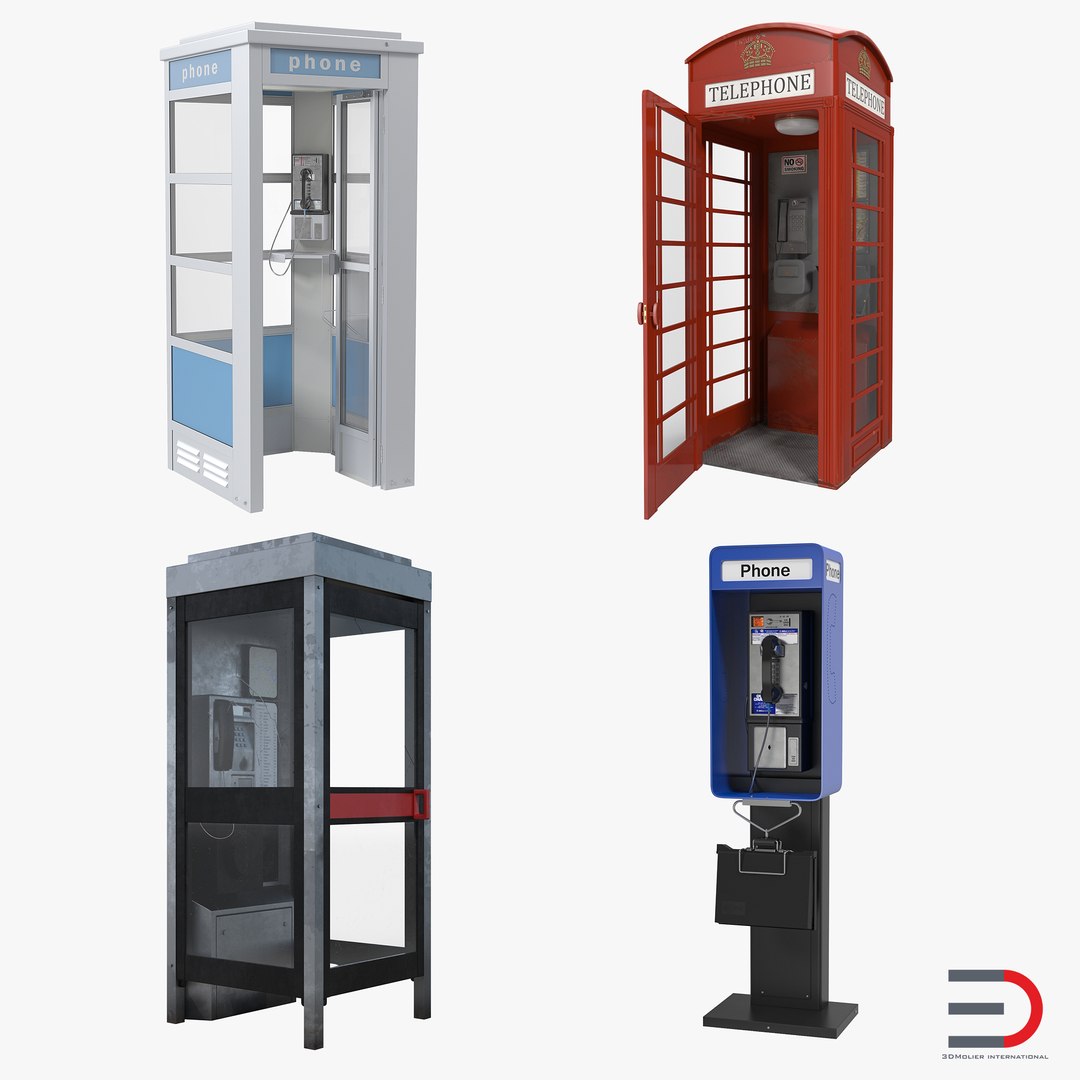Public Phones 3D Models Collection 3D model preview