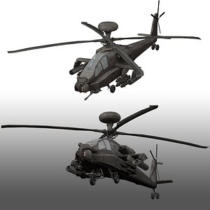 Apache Attack Helicopter AH 64 Low poly 3D
