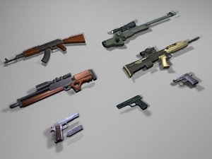 Low Poly Game Ready Guns