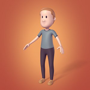 Cartoon Man with High Quality IK and FK Rig