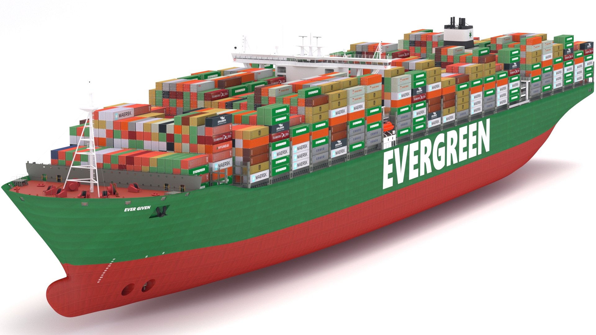 Ever Give Evergreen 集装箱货船3d模型 Turbosquid 1815766