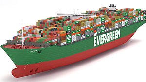 3D model Ever Given Evergreen Container Cargo Ship