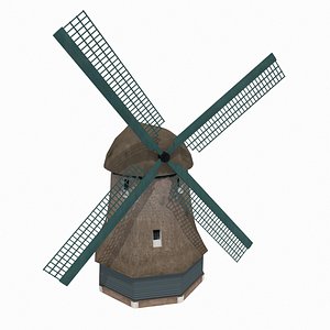 building windmill netherlands museum 3d model