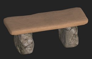 wooden bench 3D model