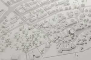 3D Small German Town Low Poly