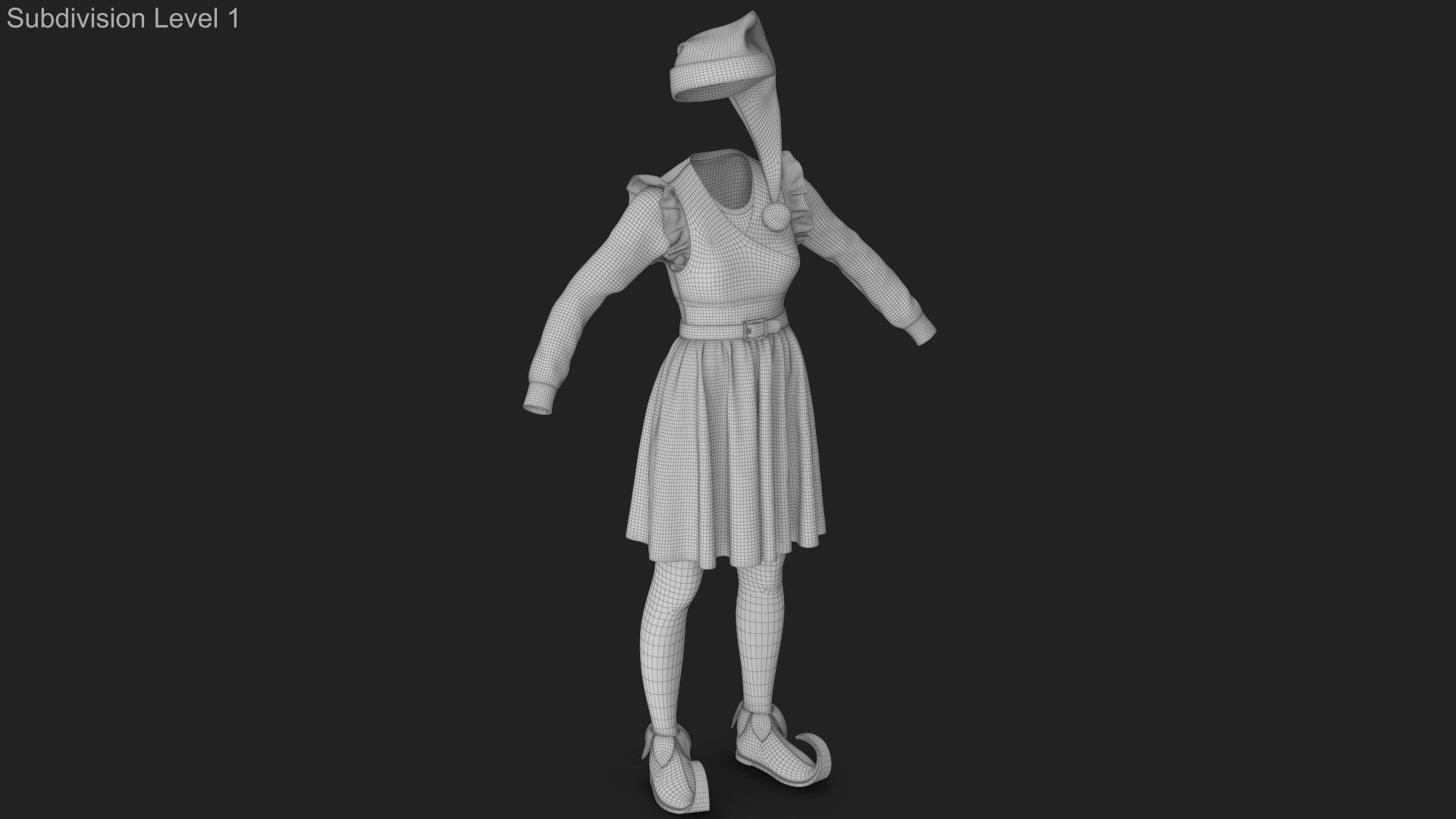 Christmas Elf Costume Female 3D https://p.turbosquid.com/ts-thumb/cj/JESM9f/xd/wireframe_01/jpg/1754545943/1920x1080/fit_q87/85ba4a34b9eb927a90ddff1af47b489abb55cb89/wireframe_01.jpg