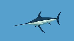 cartoon swordfish fish model