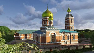 3D model Khram Russian Orthodox Church Detail Design