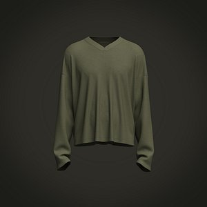 Male Oversized Longsleeve Tshirt 3D model