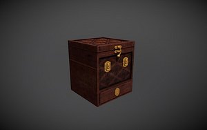 3D wood box puzzle model