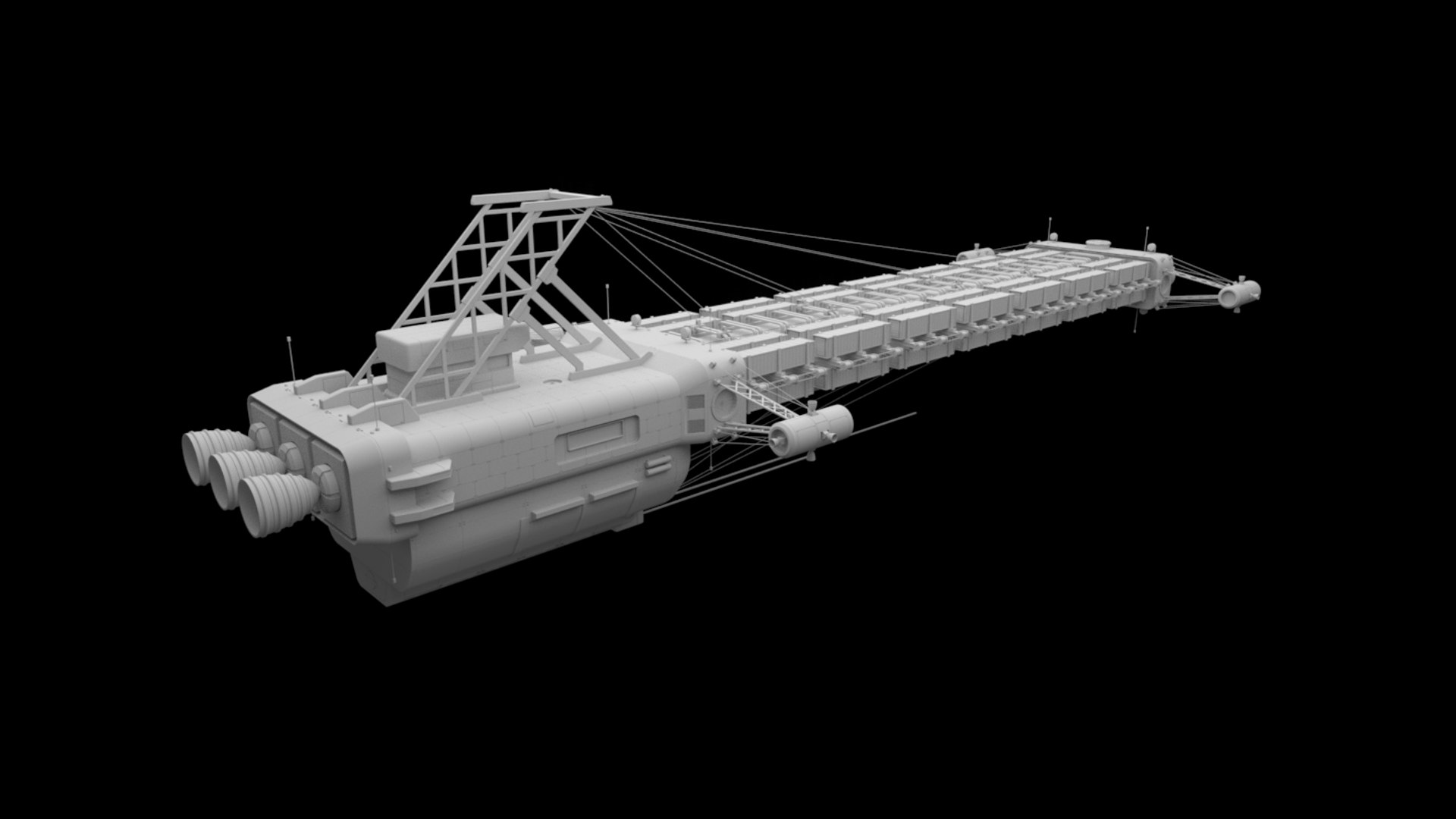 3d heavy cargo freighter model