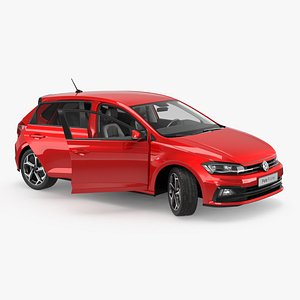 volkswagen polo 2018 rigged 3D model