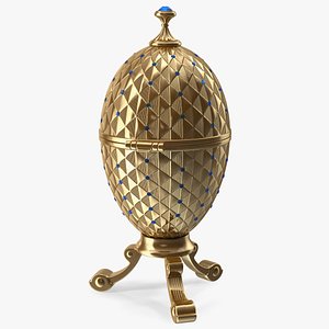 3D Antique Gold Faberge Egg Closed model