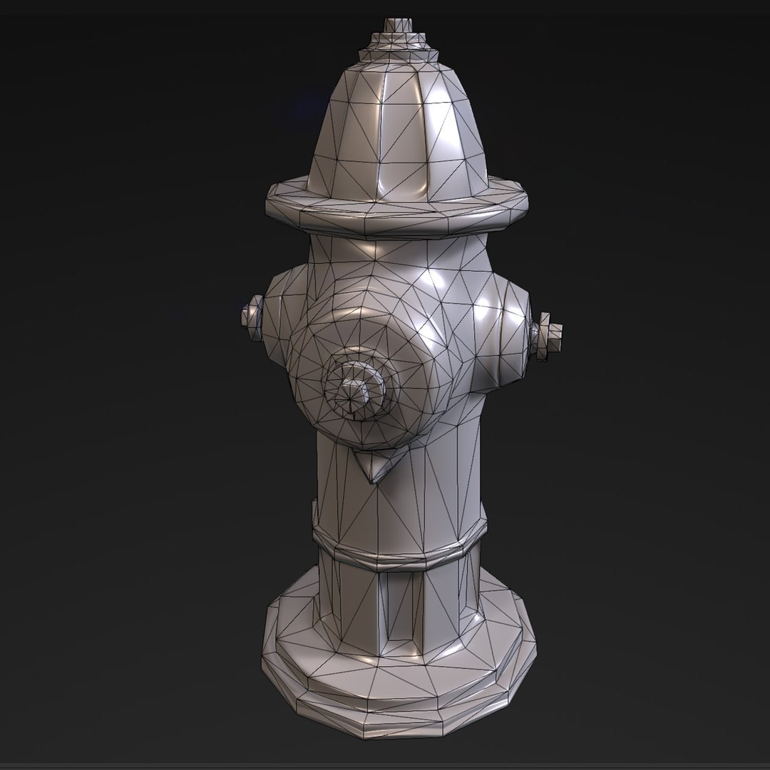 3d red hydrant - pbr