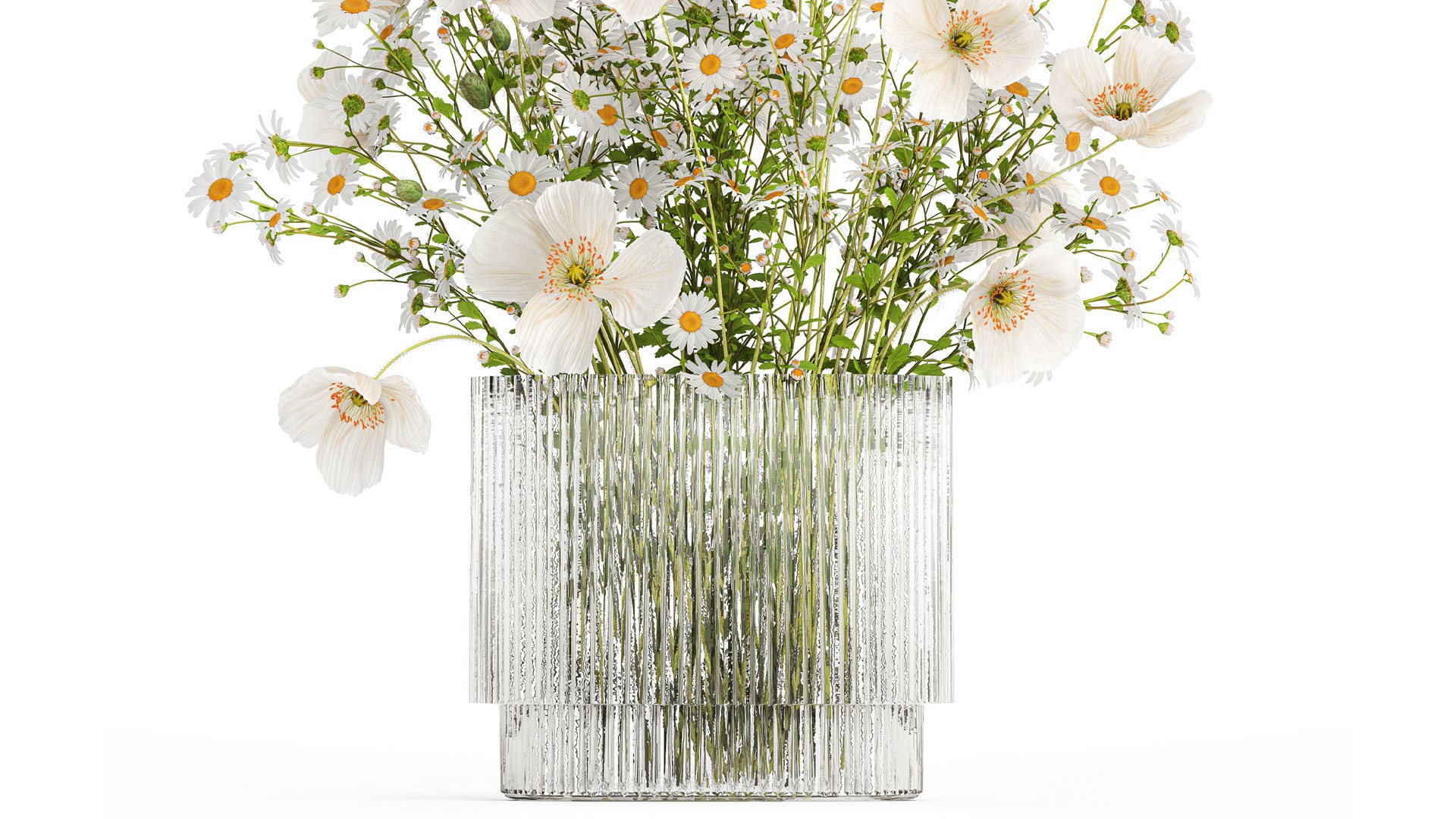 3D Bouquet of white wildflowers Poppy daisy in a vase 432 model https://p.turbosquid.com/ts-thumb/cj/ktyG17/Ex/1bouquet05052404/jpg/1715166679/1920x1080/fit_q87/6b08a864f0555b655cd72783d47432704e6606ef/1bouquet05052404.jpg