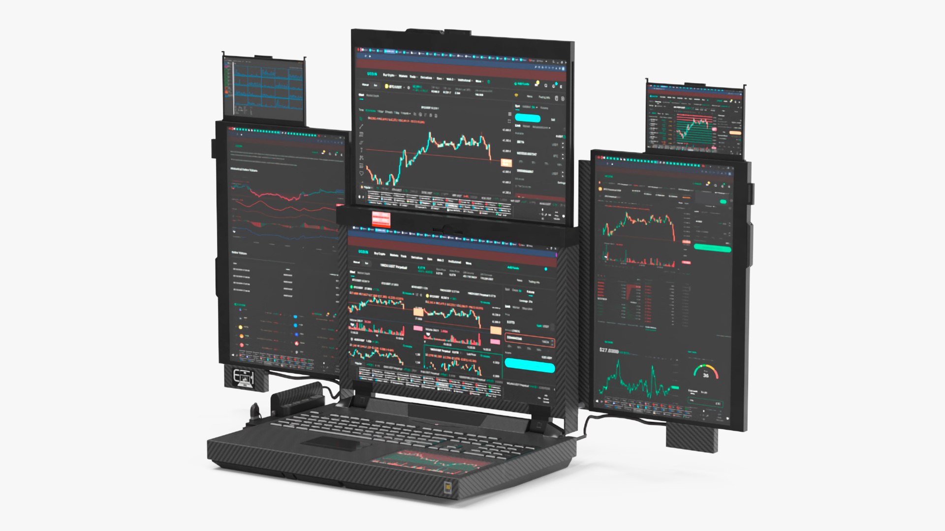 Professional Laptop with Miner Software 3D model preview
