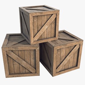 3D model Wooden Box HD