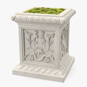 Planter Box With Moss Garden h50 model