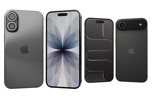 Apple iPhone 17 Gray And iPhone Air Space Black 3D model