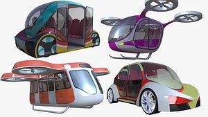 3D passenger drones 1 car model