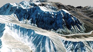 3D Mountain landscape Amusing Canyons Pass Mongolia model