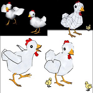 LowPoly Chickens
