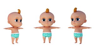 Cute  Cartoon Baby Toddler Kid 3D Model 3D model