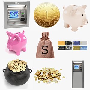 Money and Finance Huge Collection 3D model