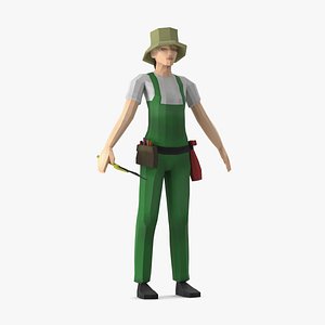 Gardener Low Poly Rigged for Maya 3D model