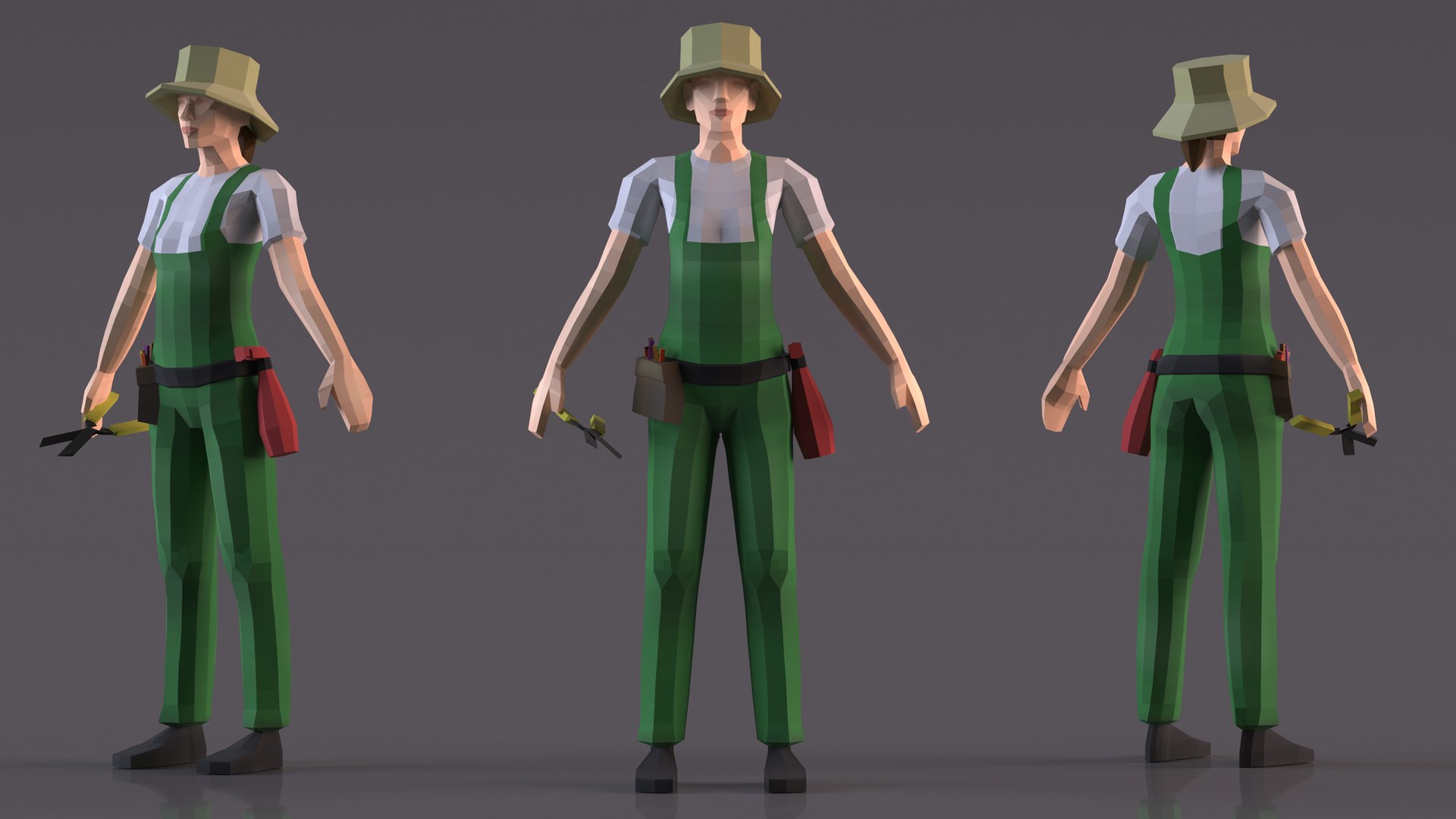 Gardener Low Poly Rigged for Maya 3D model https://p.turbosquid.com/ts-thumb/ck/eZdqXR/rb/gardenerlowpolyriggedformayamb3dmodel009/jpg/1708258064/1920x1080/fit_q87/132a89f53369aa268948d9236baf08a525bd56f6/gardenerlowpolyriggedformayamb3dmodel009.jpg