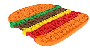 3D Large Burger Pop It Fidget Toy