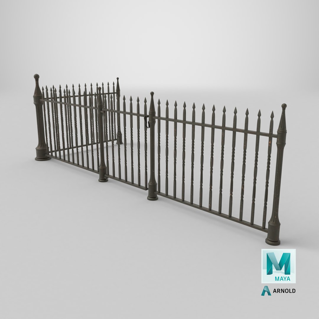 Modular Old Iron Fence 3D model https://p.turbosquid.com/ts-thumb/ck/qHhgZ8/EP/stemcell_maya_arnold_render/png/1780589040/1920x1080/fit_q87/e9a4164f201e7888546adad8e12f0180e2b72a81/stemcell_maya_arnold_render.jpg