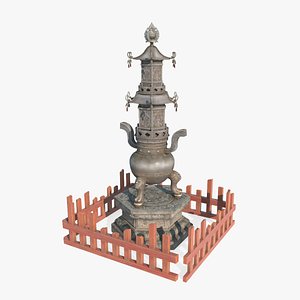 Ancient Buddhist Incense Burner in Asia