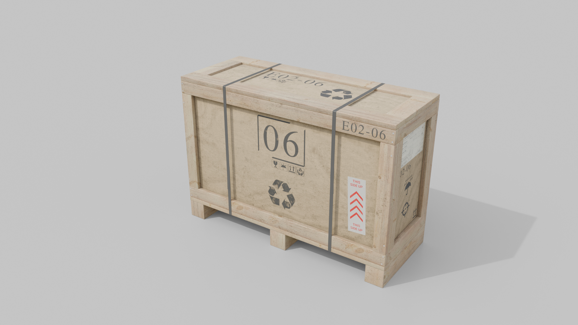 Long Narrow Wooden Crate - Customizable Shipping Box 3D - TurboSquid ...