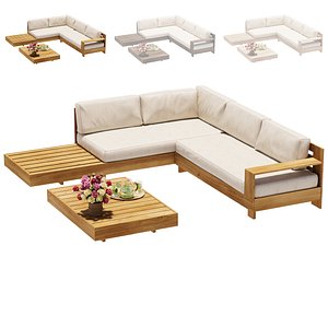 3D model Nous Garden Lounge set Belmonte Deluxe sofa and coffee table