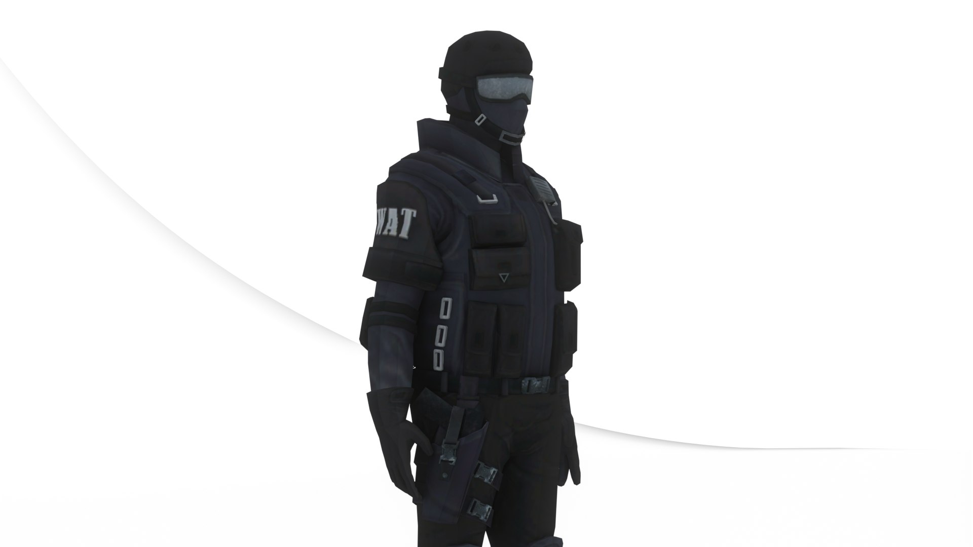 SWAT Soldier 3D ModelTactical Game Ready Character Model - TurboSquid ...