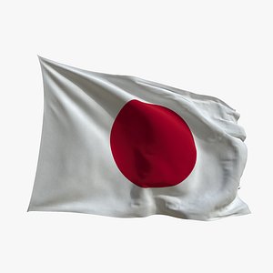 3D Realistic Animated Flag - Microtexture Rigged - Put your own texture - Def Japan model