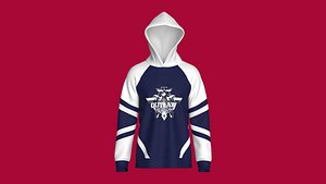 Men 2 Ton Printed Raglan Hoodie 3D model