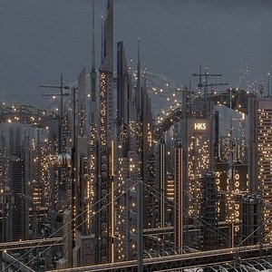 Futuristic Sci-Fi City 3D