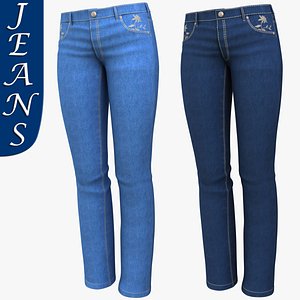 3d realistic woman jeans