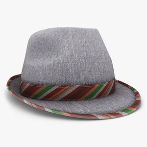 3ds max fedora hat gray