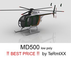 helicopter md-500 3d model